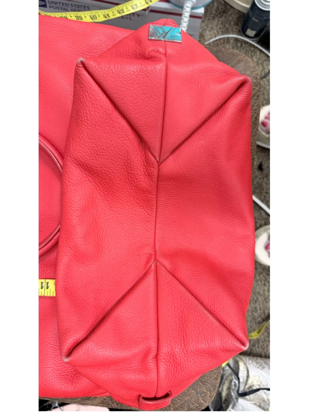 Women's DVF Hobo Bag Red Leather Tassel Handbag